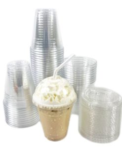 (200 pcs) 12oz Clear Plastic Disposable Cups - Premium 12 oz (ounces)  Crystal Clear PET Cup (No Lids) for Cold Drinks Iced Coffee Tea Juices  Smoothies