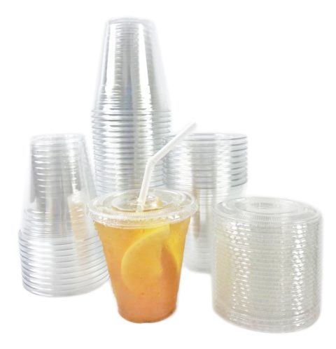 50 Sets 12oz Crystal Clear Disposable PET Plastic Cups with Flat Lids For  Cold Drinks Iced Coffee Smoothie Iced Tea Boba Milk Tea  Black Cat Avenue